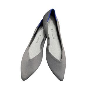Rothy's The Point ballet flats in the Cloud Grey Birdseye blue Trim 10.5